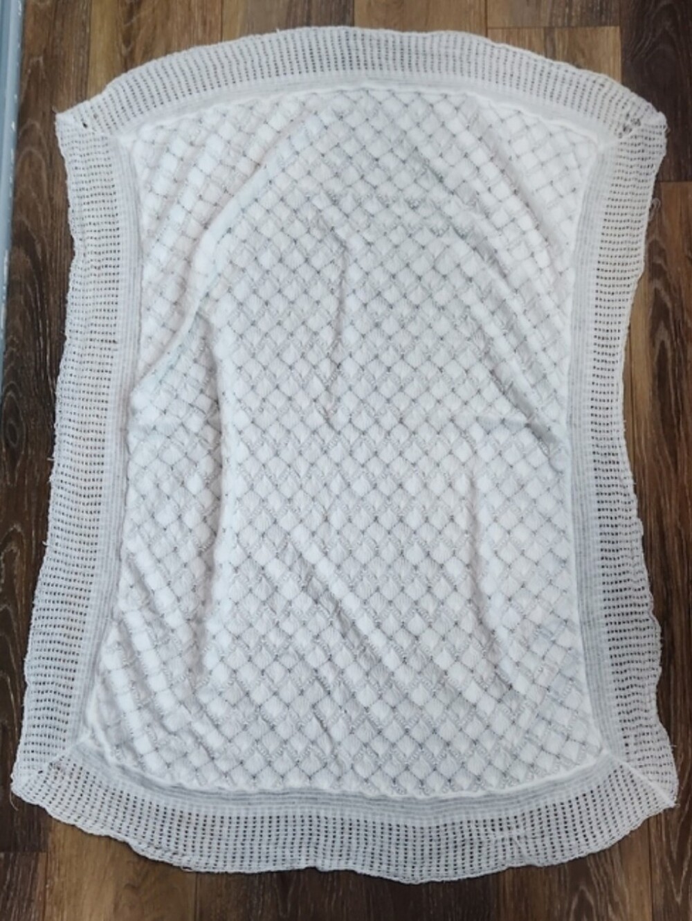 Baby Kisses White Knit Acrylic Rayon Throw Blanket